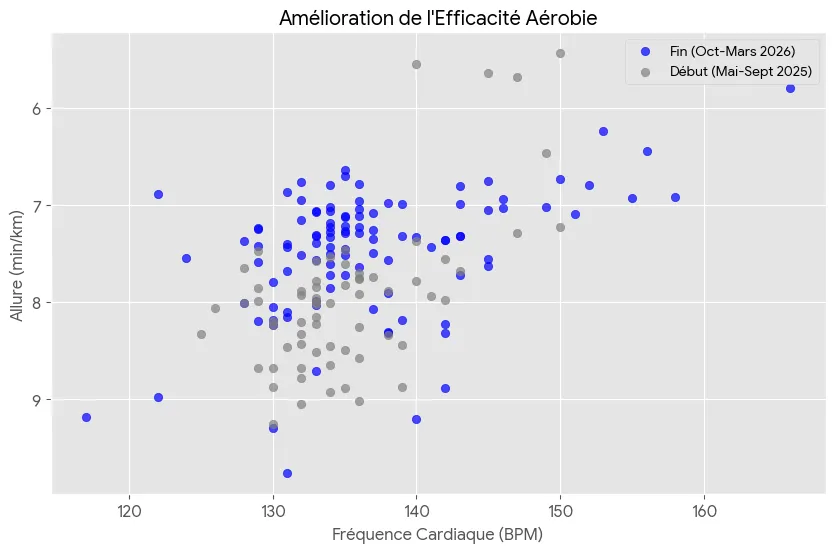 Graphique de l'efficacité aérobie